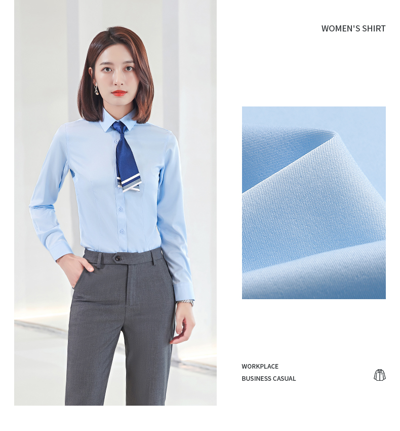 Slim commuting plain elastic long-sleeved shirt for women 188-805 long-sleeved shirt for women