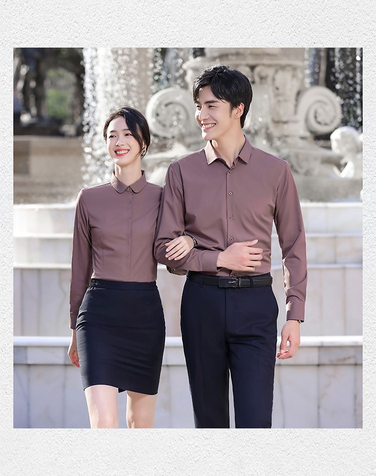 Urban white-collar bamboo fiber non-iron long-sleeved shirt 188-9182 female long-sleeved shirt