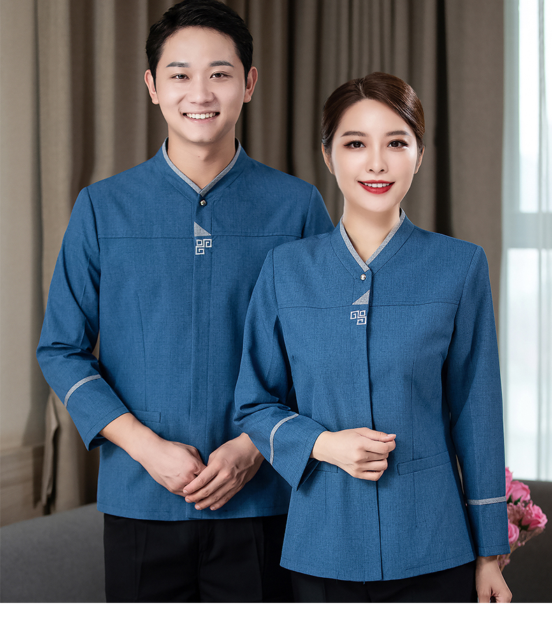 Stand collar Chinese style cleaning long sleeve work clothes men style H27-040