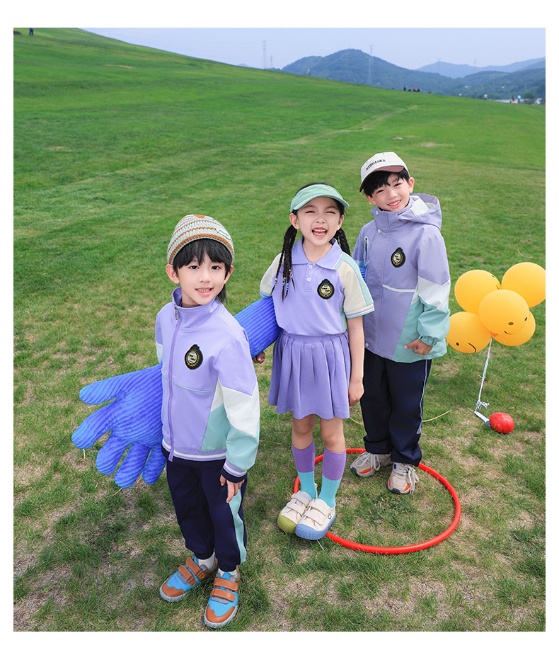 Campus style windproof warm children jacket two-piece suit 921-3121 jacket three-piece suit