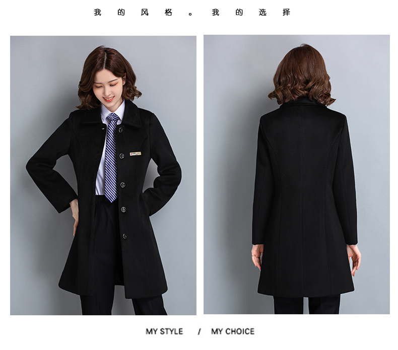 Slim fit professional woolen coat for women H27-807