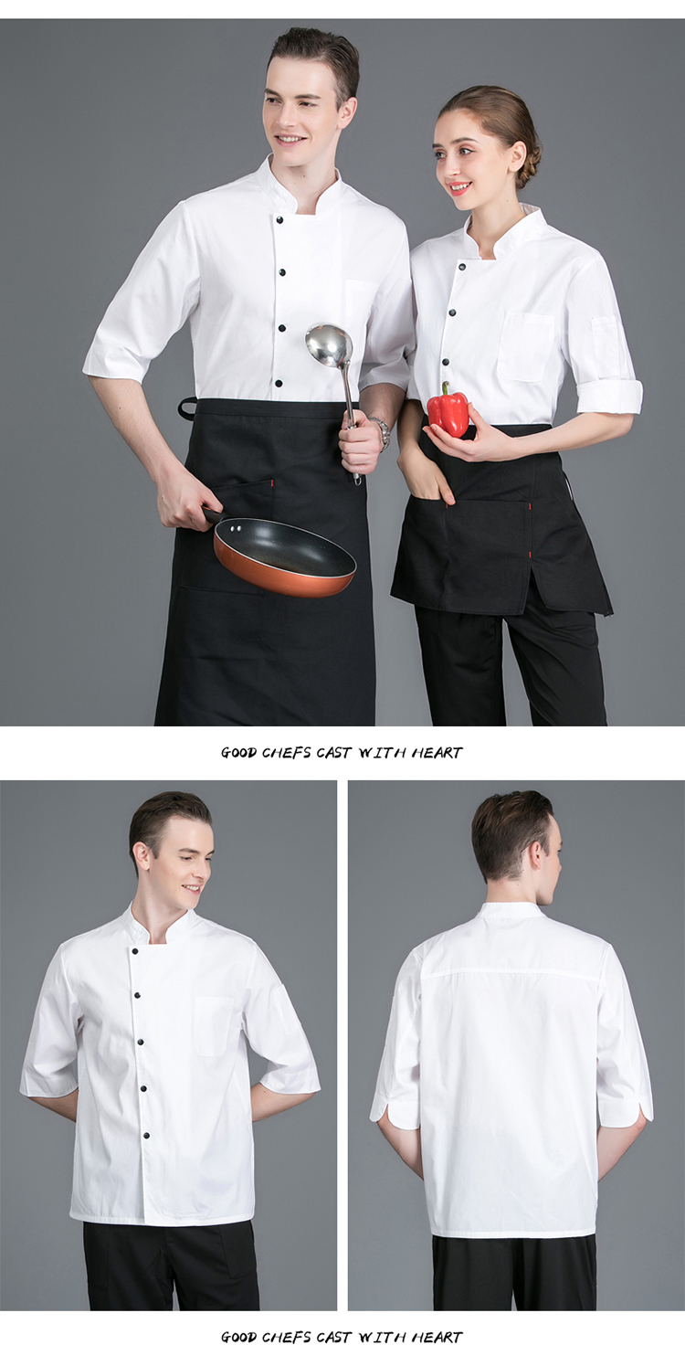 Three-quarter sleeve chef uniform top H02-21LY084-086