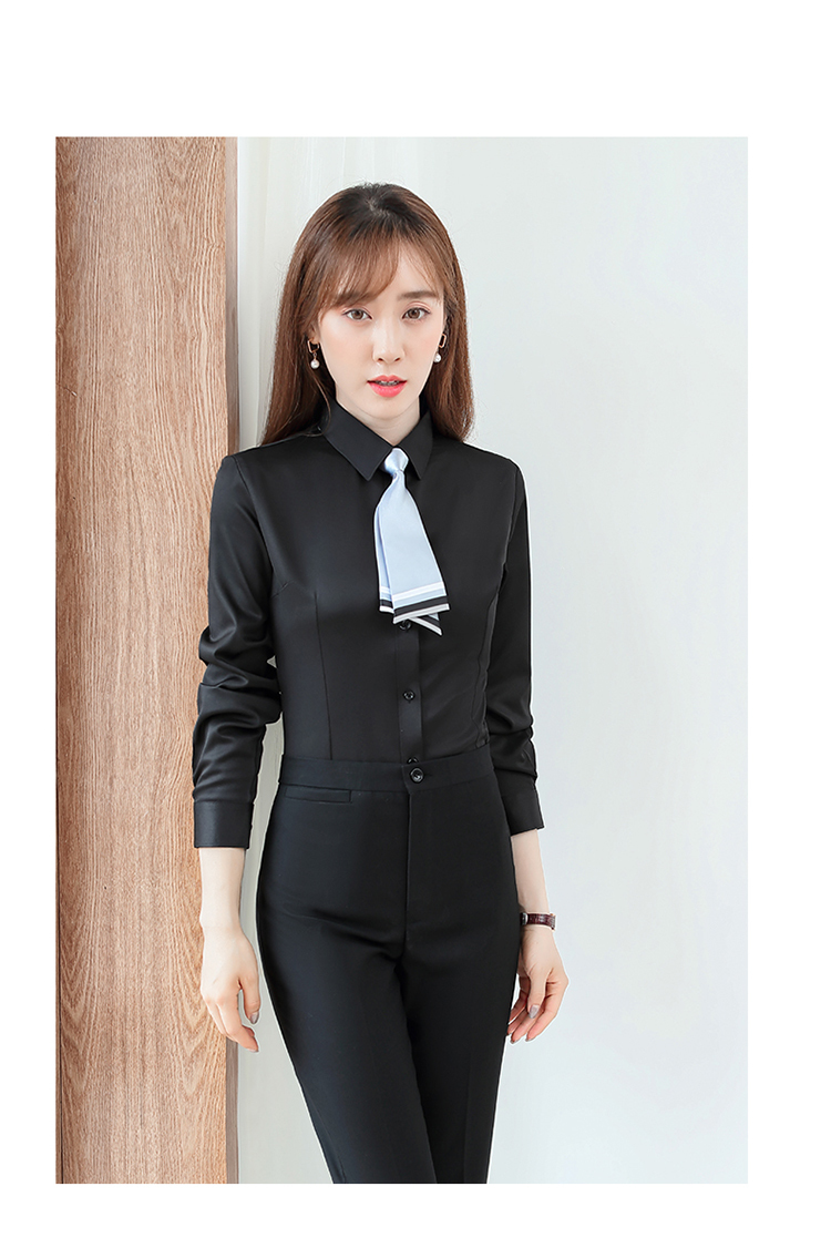 Fine twill business professional long-sleeved shirt for men and women DQ1-9817 long-sleeved shirt