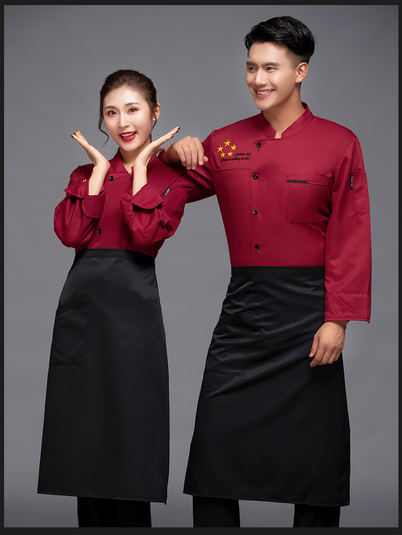 Five-star hotel catering long-sleeved chef uniform top H12-L054