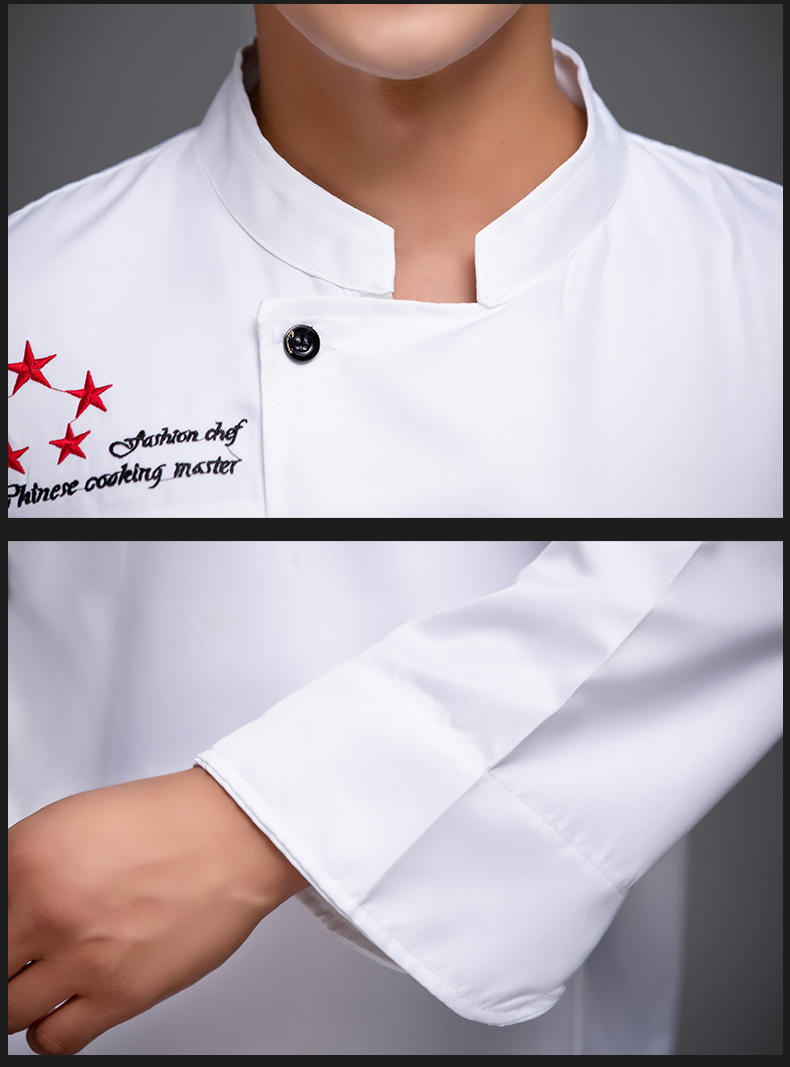 Five-star hotel catering long-sleeved chef uniform top H12-L054