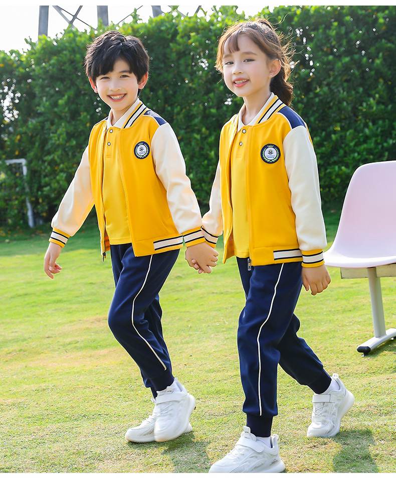 Autumn and winter primary and secondary school students sports British style school uniform long-sleeved suit two-piece suit (including badge) 669-302