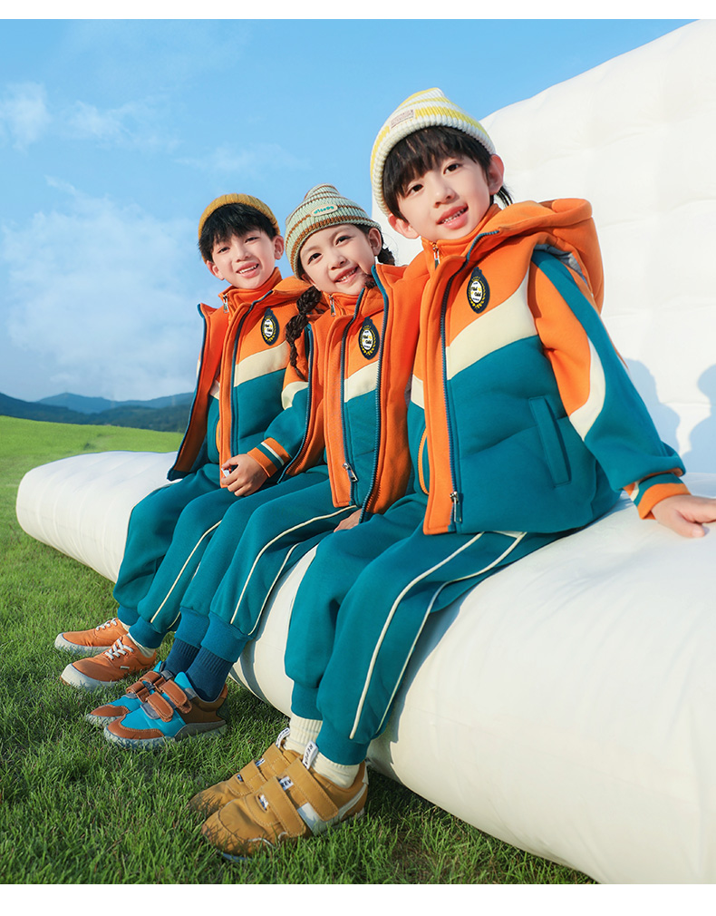 Color matching sports style children school uniform suit two-piece suit 921-3012 three-piece suit