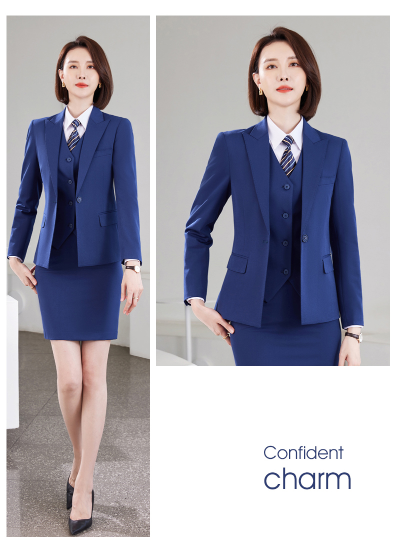 Color spinning pearl edge two button casual business suit jacket DZ1-6880 single button ladies suit jacket