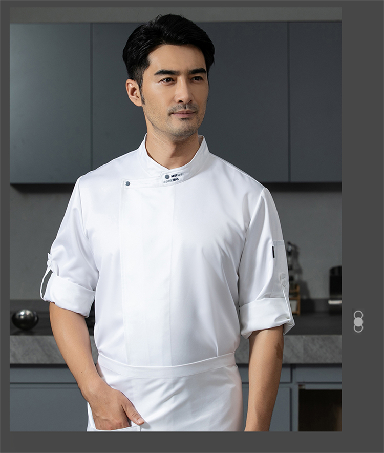 American style embroidered collar fashionable three-dimensional long-sleeved chef uniform H12-American style embroidered collar