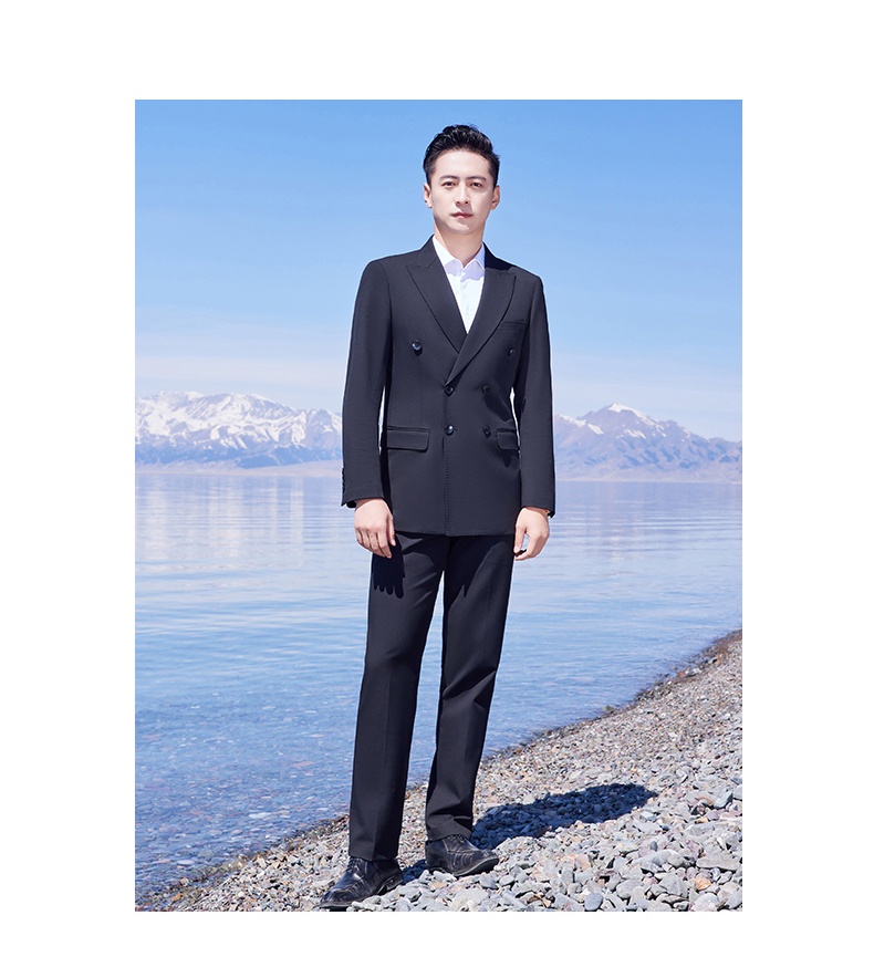 400g color spinning pearl edge double breasted business suit jacket 129-8728 jacket men