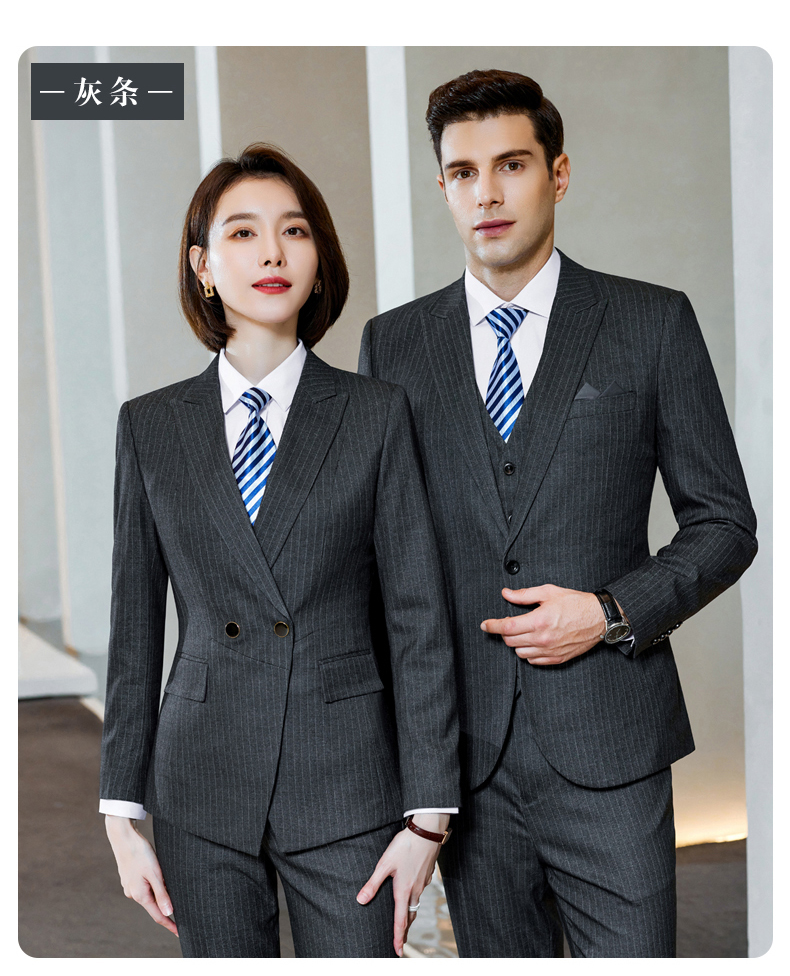 Striped British style business suit 81-8899 double button men suit