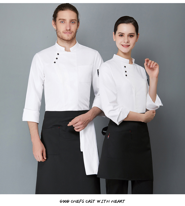 Three-button long-sleeved chef uniform H02-21LY150-152