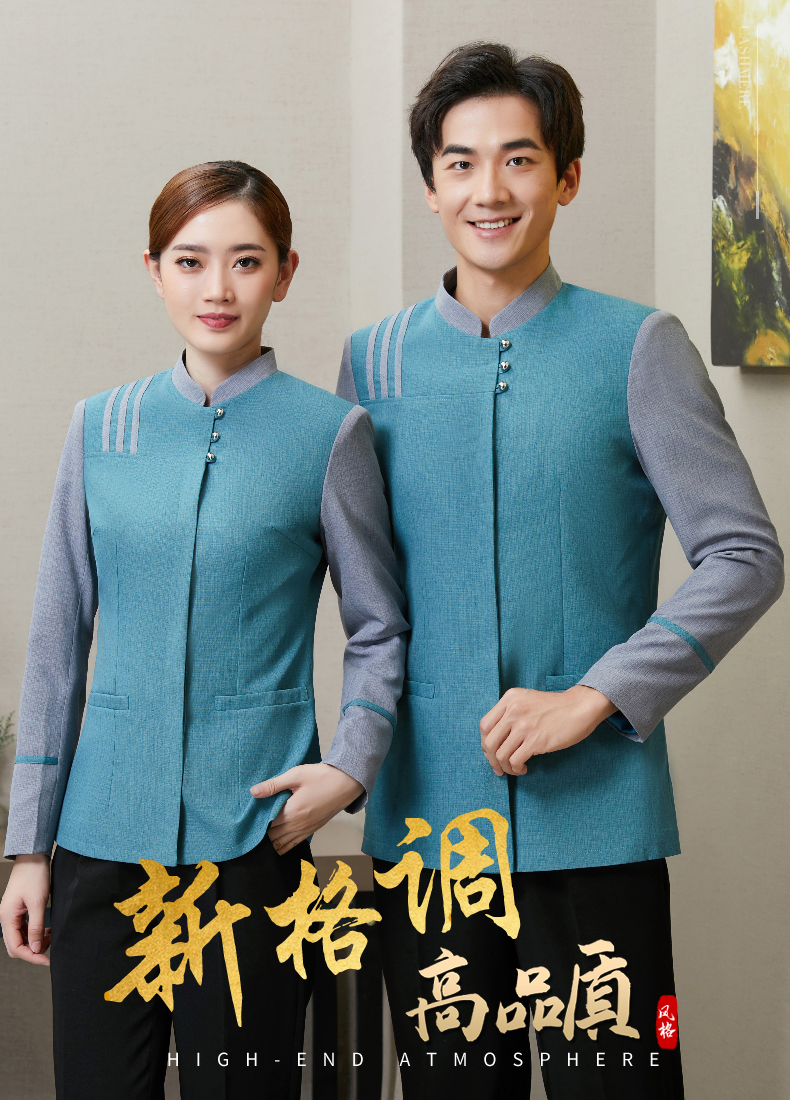 Three-bar long-sleeved cleaning suit H01-2020-64