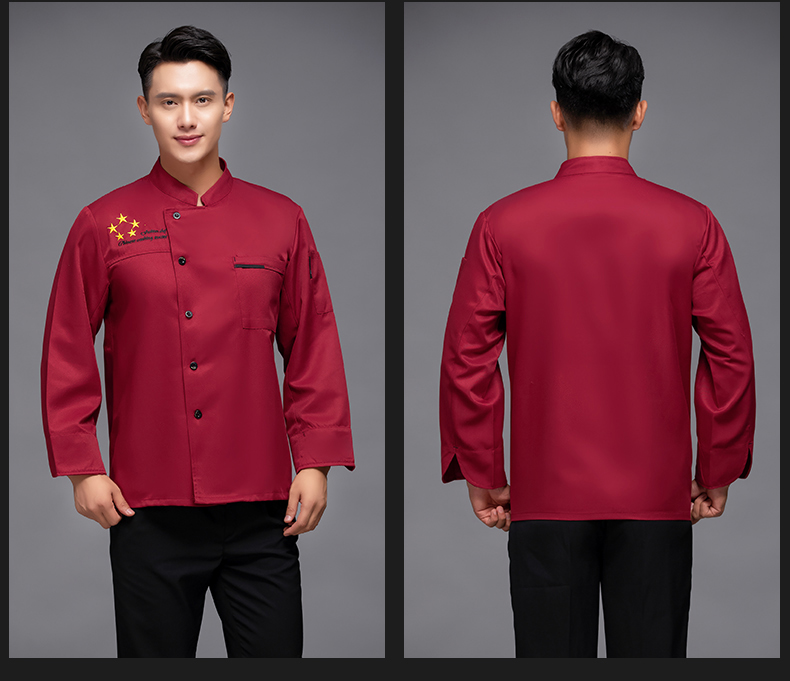 Five-star hotel catering long-sleeved chef uniform top H12-L054