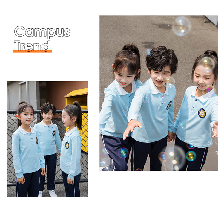 Pearl sports primary and secondary school students school uniform long-sleeved children style 455-9276 top