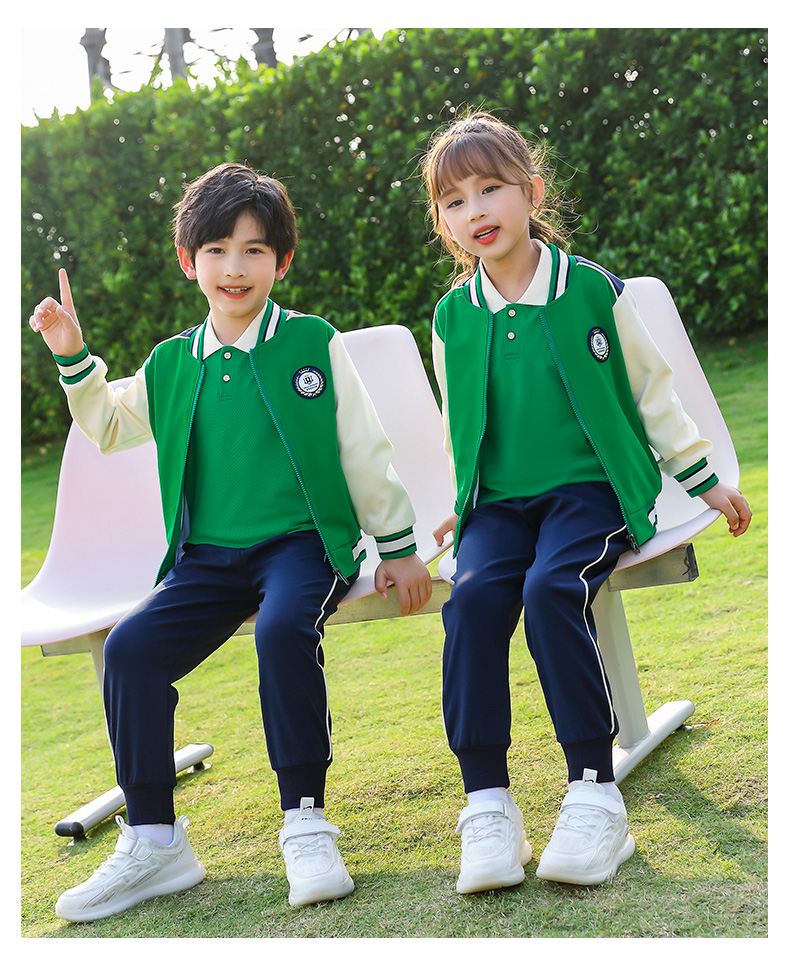 Autumn and winter primary and secondary school students sports British style school uniform long-sleeved suit two-piece suit (including badge) 669-302