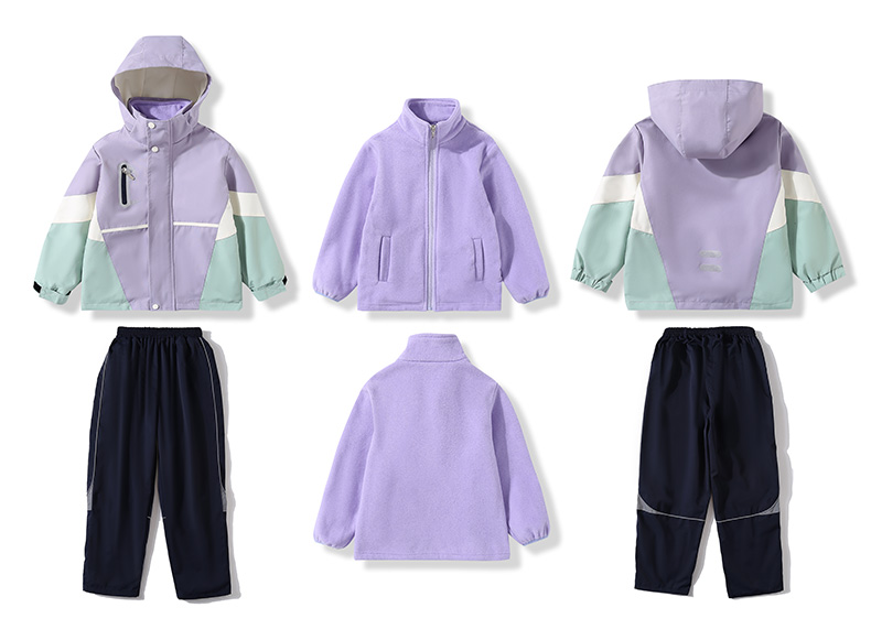 Campus style windproof warm children jacket two-piece suit 921-3121 jacket three-piece suit