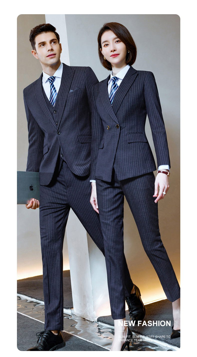 Striped British style business suit 81-8899 double button men suit