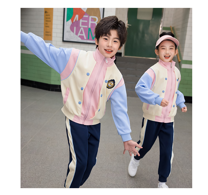 Primary and secondary school sports style long-sleeved campus suit three-piece suit 455-9502