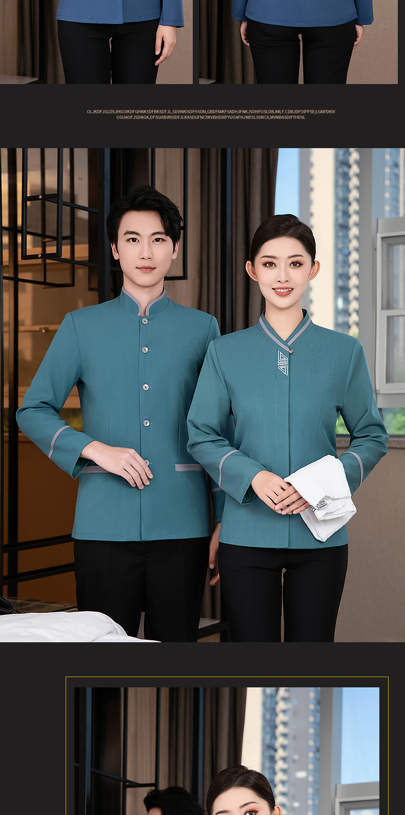 Wugufengdeng long-sleeved cleaning work clothes tops for women H27-Wugufengdeng long-sleeved