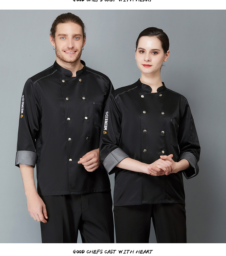 Worsted cotton delicious crown long-sleeved chef uniform H02-21LY129-131