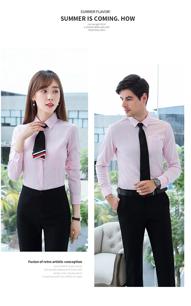 Fine twill business professional long-sleeved shirt for men and women DQ1-9817 long-sleeved shirt