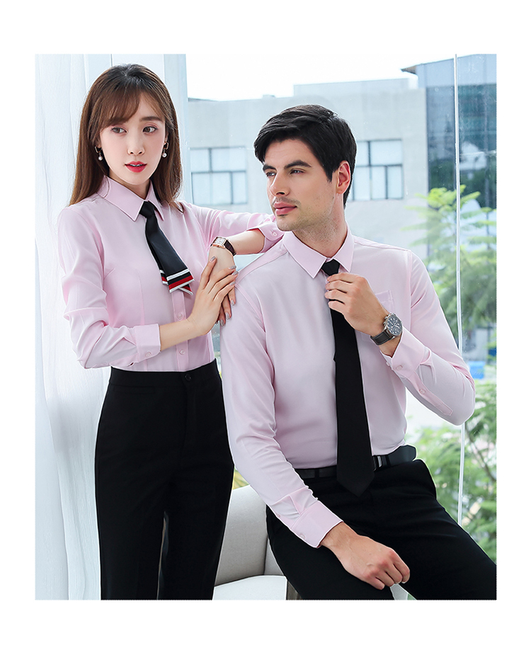 Fine twill business professional long-sleeved shirt for men and women DQ1-9817 long-sleeved shirt