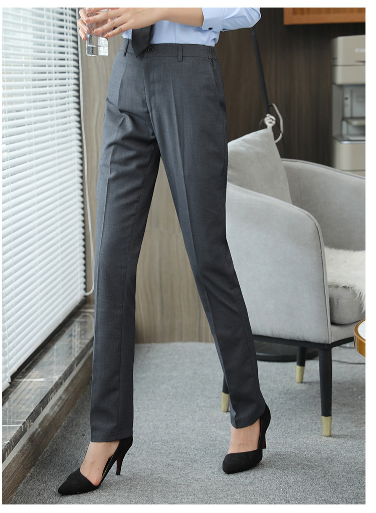 Serge elastic waistband straight trousers for women 111-913 women trousers