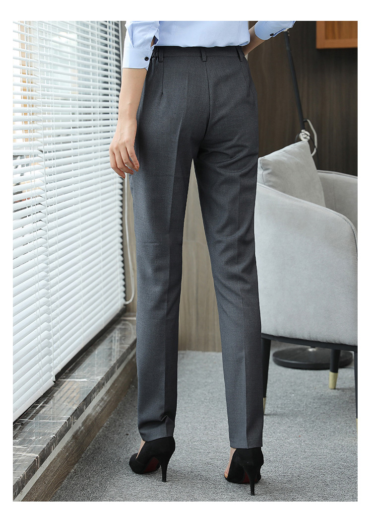 Serge elastic waistband straight trousers for women 111-913 women trousers