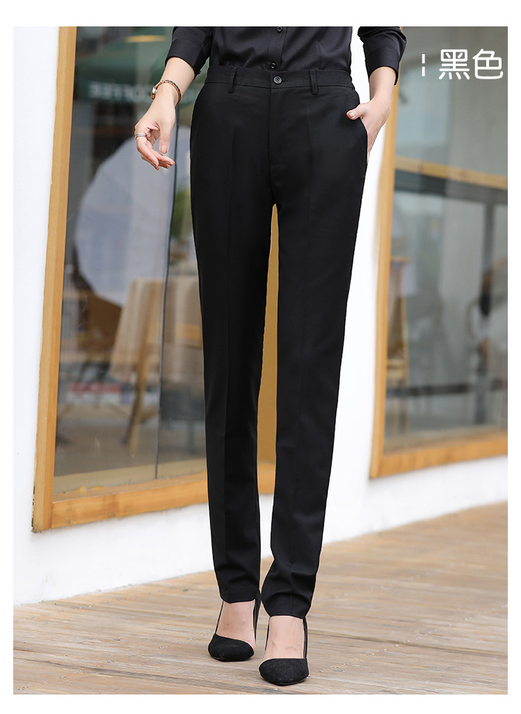 Serge elastic waistband straight trousers for women 111-913 women trousers