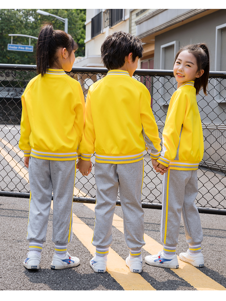 South Korean silk breathable primary and secondary school students school uniform long-sleeved suit children style 455-9265 two-piece suit