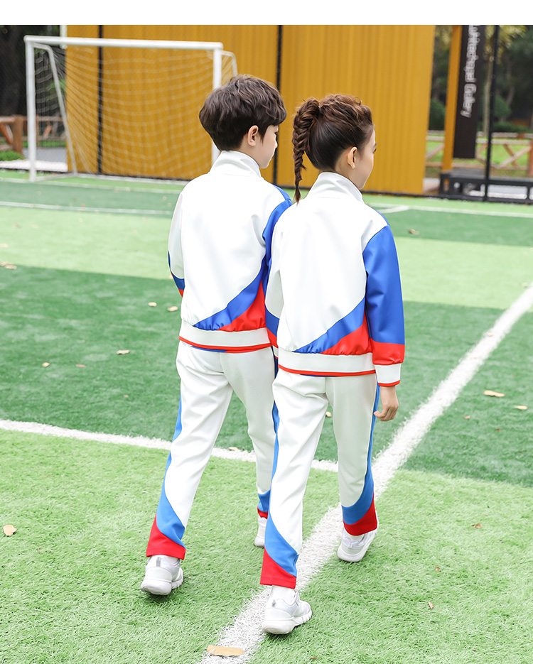 Primary and secondary school students Olympic style petal school uniform sportswear jacket blue D17-20119W