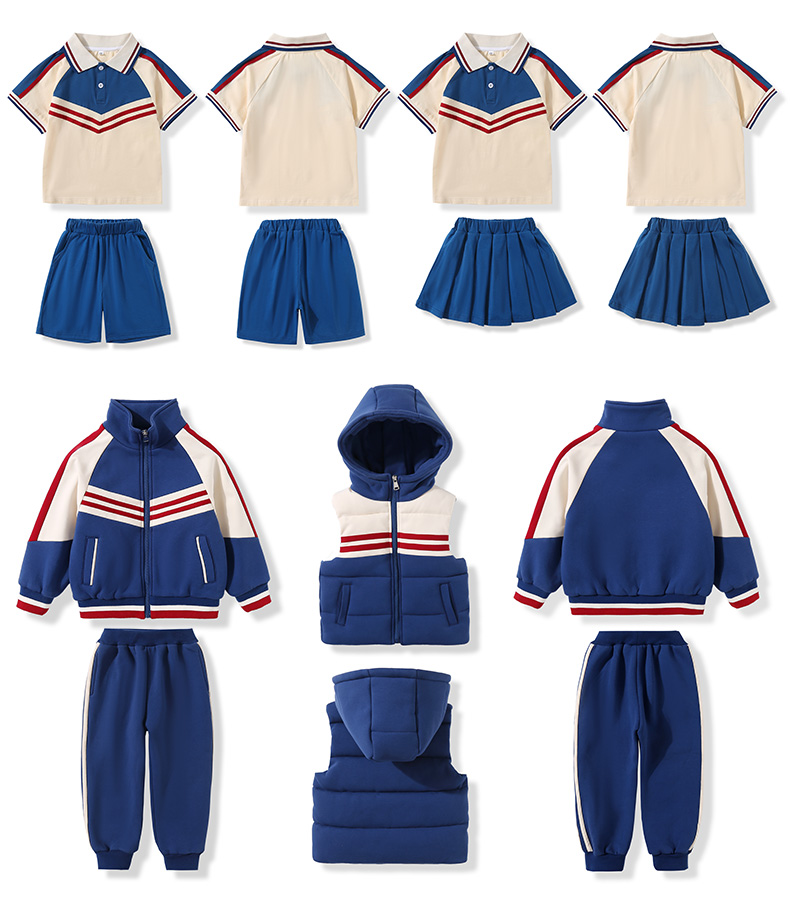 Campus sports style children school uniform suit two-piece suit 921-3014 two-piece suit