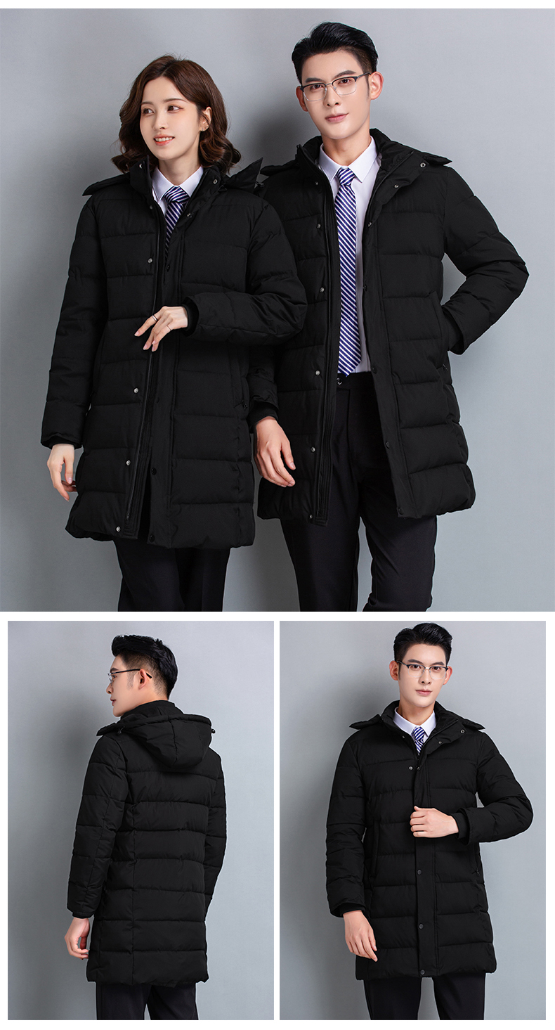 Padded and thickened zipper business cotton jacket H27-901