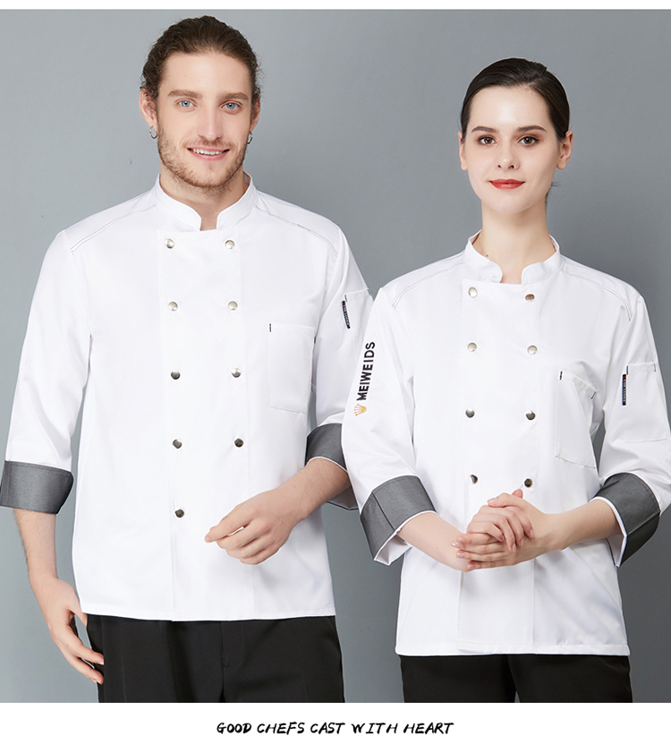 Worsted cotton delicious crown long-sleeved chef uniform H02-21LY129-131