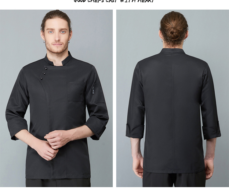 Three-button long-sleeved chef uniform H02-21LY150-152