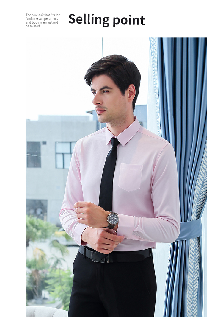 Fine twill business professional long-sleeved shirt for men and women DQ1-9817 long-sleeved shirt