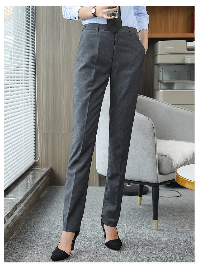 Serge elastic waistband straight trousers for women 111-913 women trousers