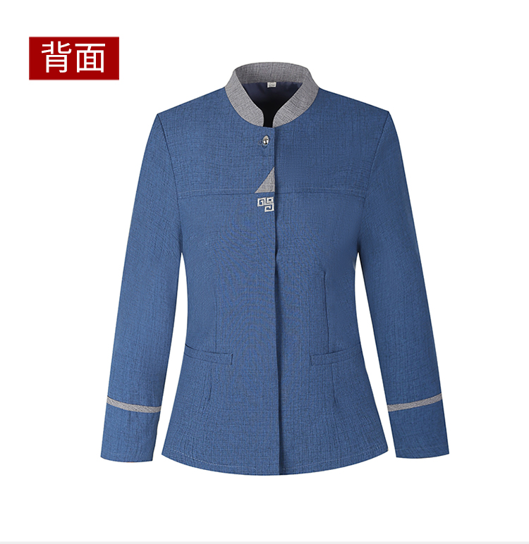 Stand collar triangle hotel housekeeping cleaning work clothes long sleeve men and women H14-9805-9810