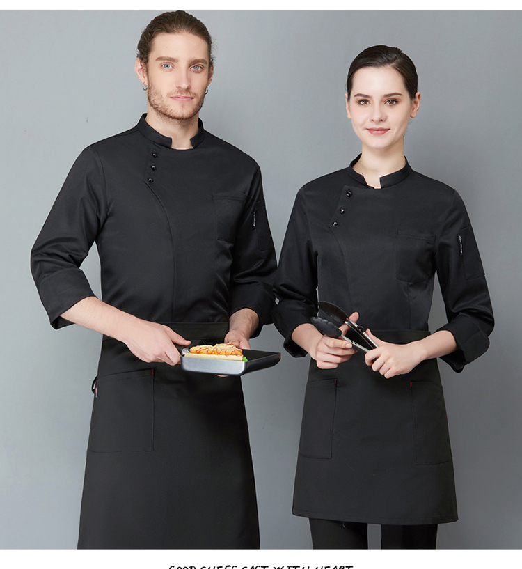 Three-button long-sleeved chef uniform H02-21LY150-152