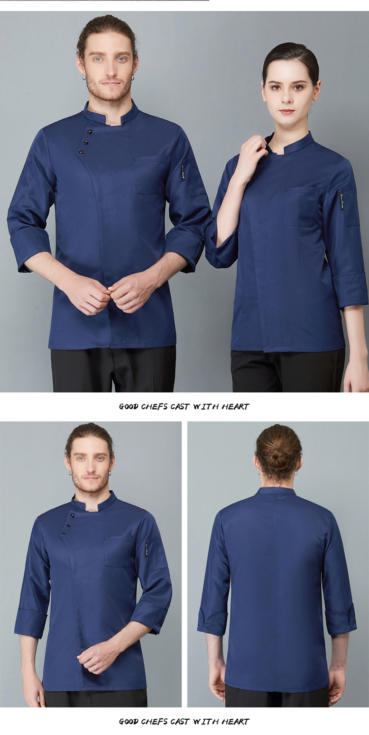 Three-button long-sleeved chef uniform H02-21LY150-152