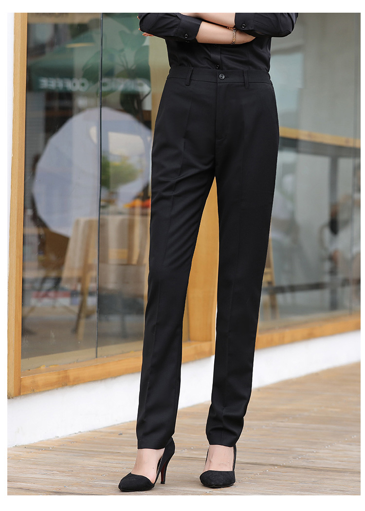 Serge elastic waistband straight trousers for women 111-913 women trousers