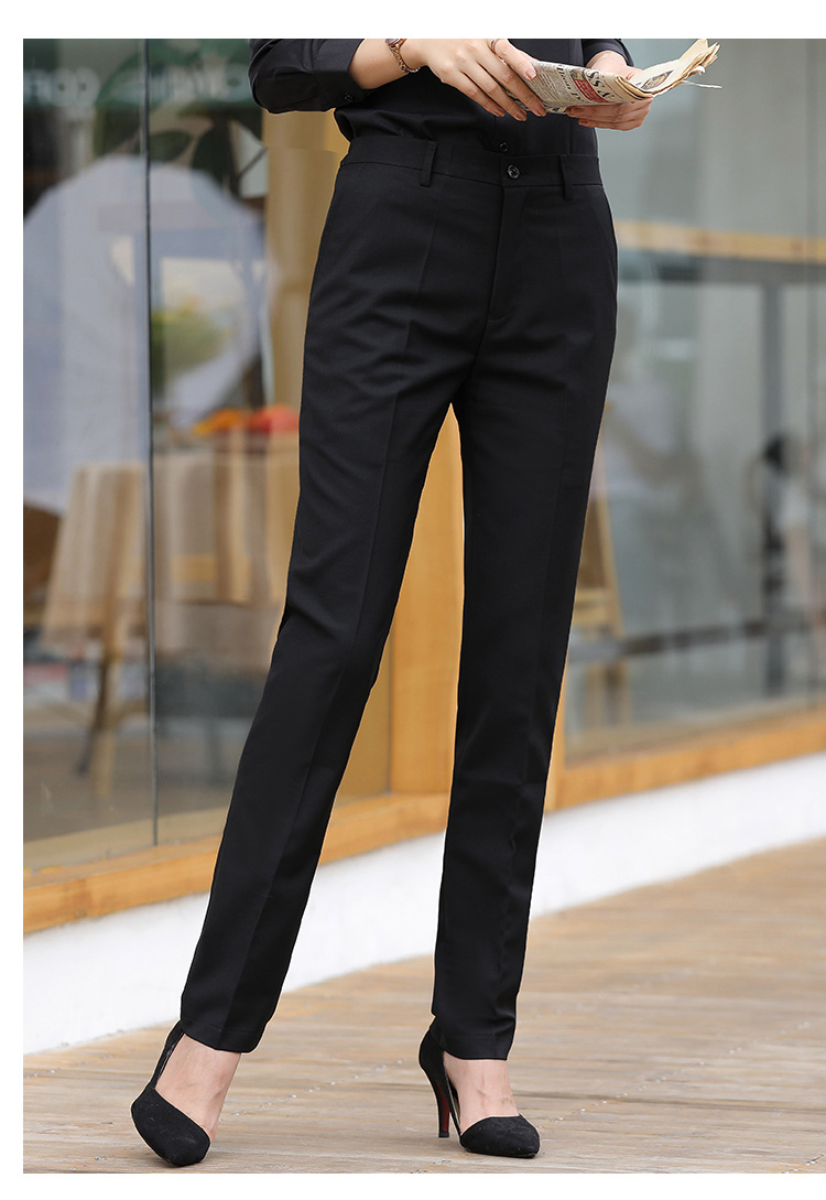 Serge elastic waistband straight trousers for women 111-913 women trousers