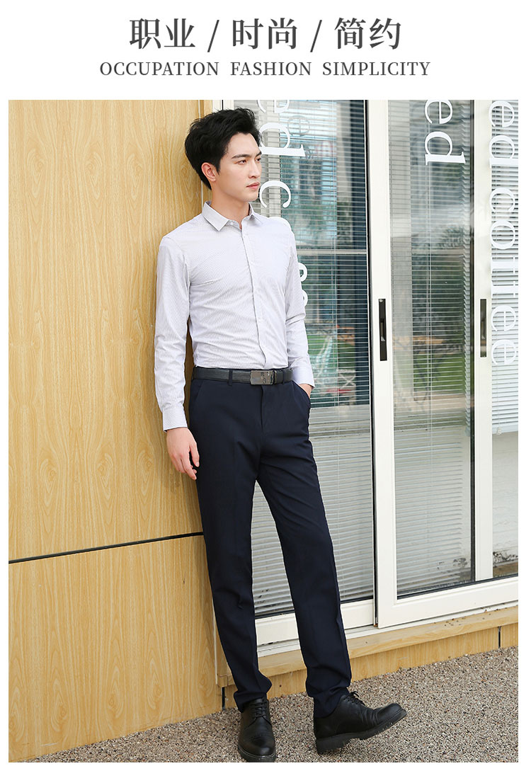 White striped professional men long-sleeved lining 111-982 men long-sleeved shirt