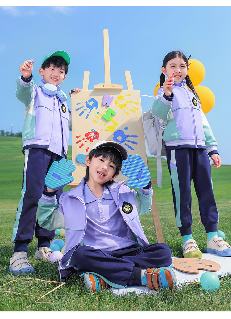 Campus style windproof warm children jacket two-piece suit 921-3121 jacket three-piece suit