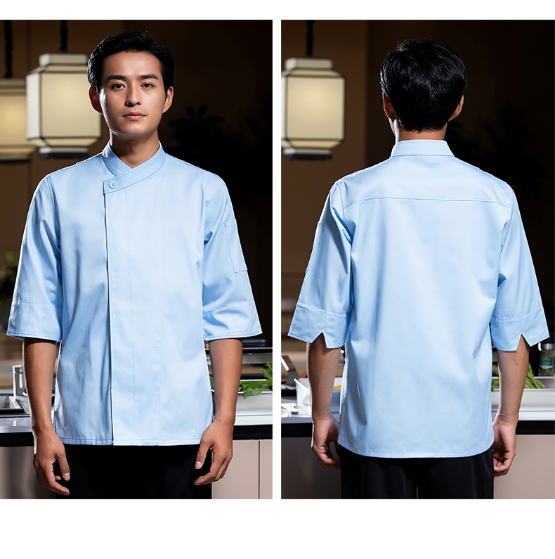 One button three-quarter sleeve long-sleeved chef uniform H02-23661