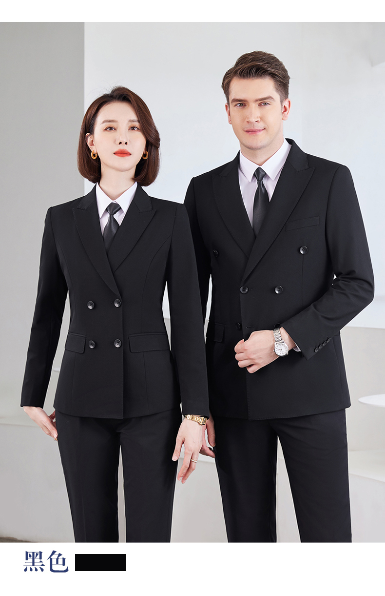 Color-dyed double-breasted business suit jacket DZ1-8728 ladies suit jacket