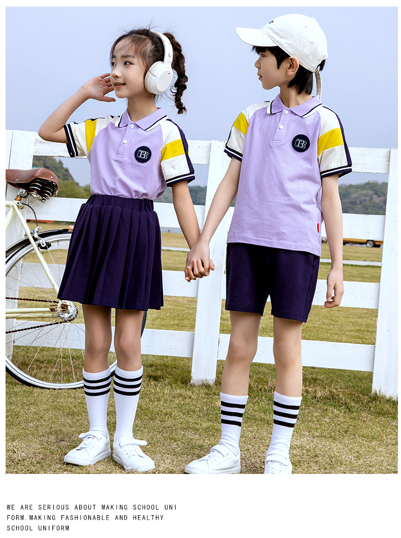 College style kindergarten primary and secondary school students school uniforms children class uniforms summer suit 216-6028