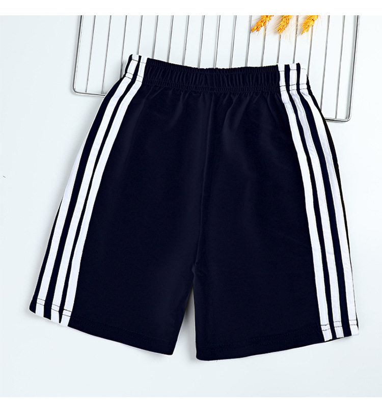 Zhongda children elementary school students red and white stripes dark blue shorts sports pants school uniforms school pants G08-TK001 red and white stripes