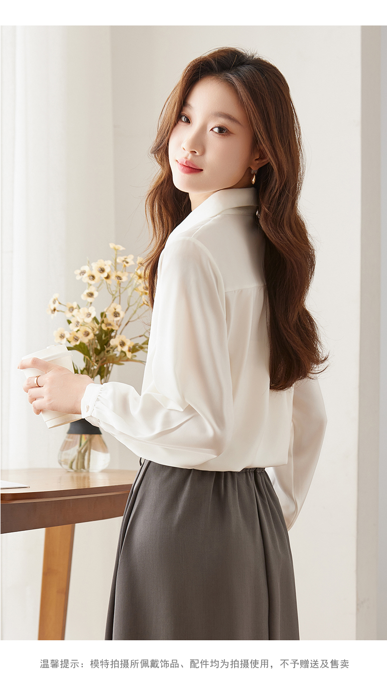 Urban temperament professional wear long-sleeved lapel shirt 104-Q103 long-sleeved shirt top